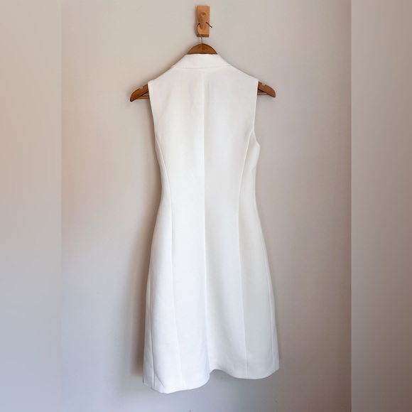 ZARA White Sleeveless Blazer Dress with Belt Structured Vest Dress - Picture 5 of 9